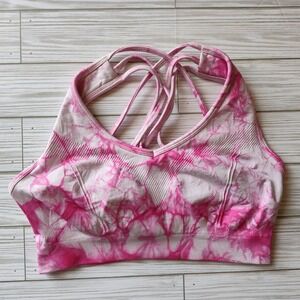 Better Bodies Sports Bra Women's Pink Tie Dye Size Medium